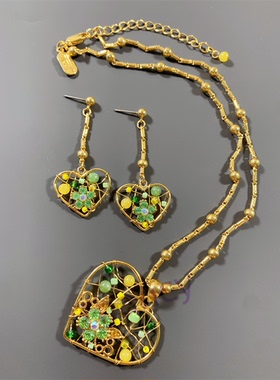 绿色爱心琉璃套装Thickly打标