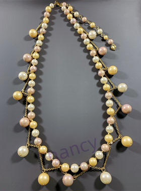 糖果色琉璃珍珠腰链CAROLEE打标