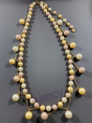 糖果色琉璃珍珠腰链CAROLEE打标