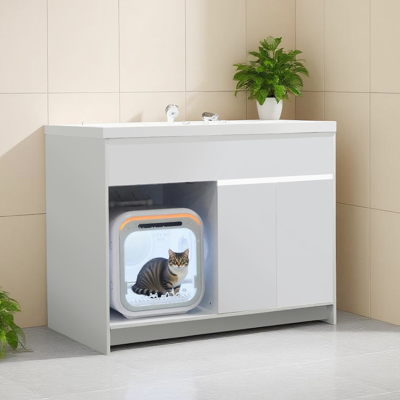 低压宠物店洗澡池猫咪洗澡盆浴室柜一体盆定制阳台SPA狗狗洗澡盆