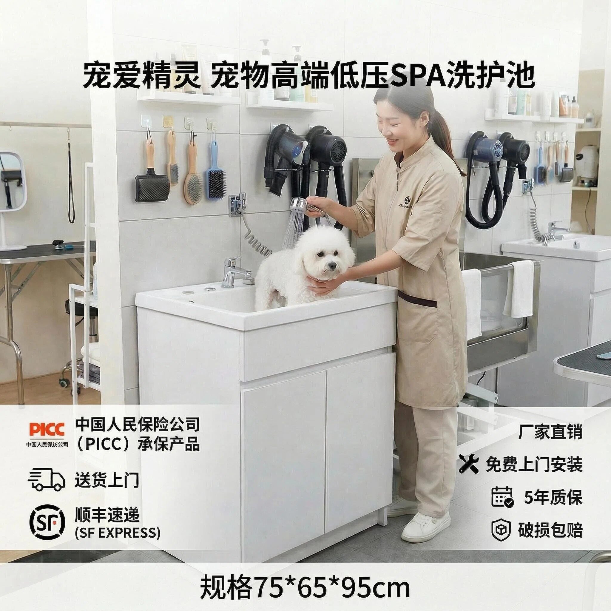 宠爱小型宠物低压浅冲洗护池