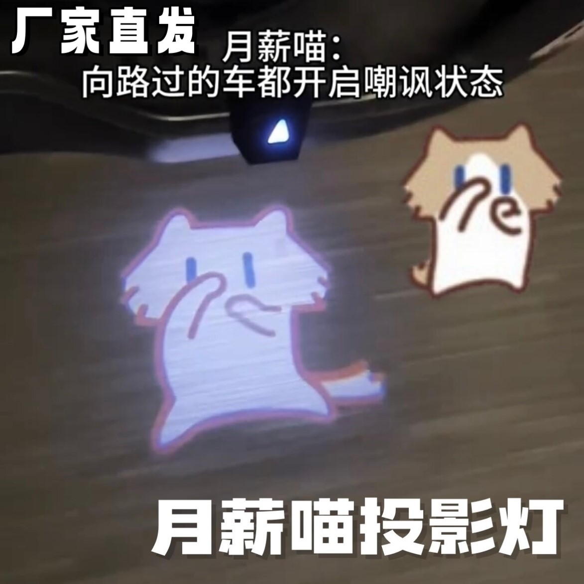 月薪喵电动车后尾动态投影灯