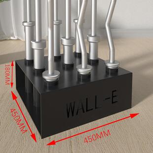 多功能家用九孔奥杆存储器健身房杠铃杆收纳架杠铃直杆曲杆存放器