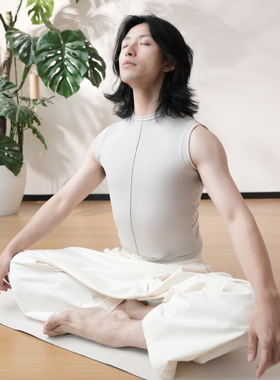 orbitline  微领背心 云雾白 中性运动紧身 舞蹈瑜伽 范李猿同款