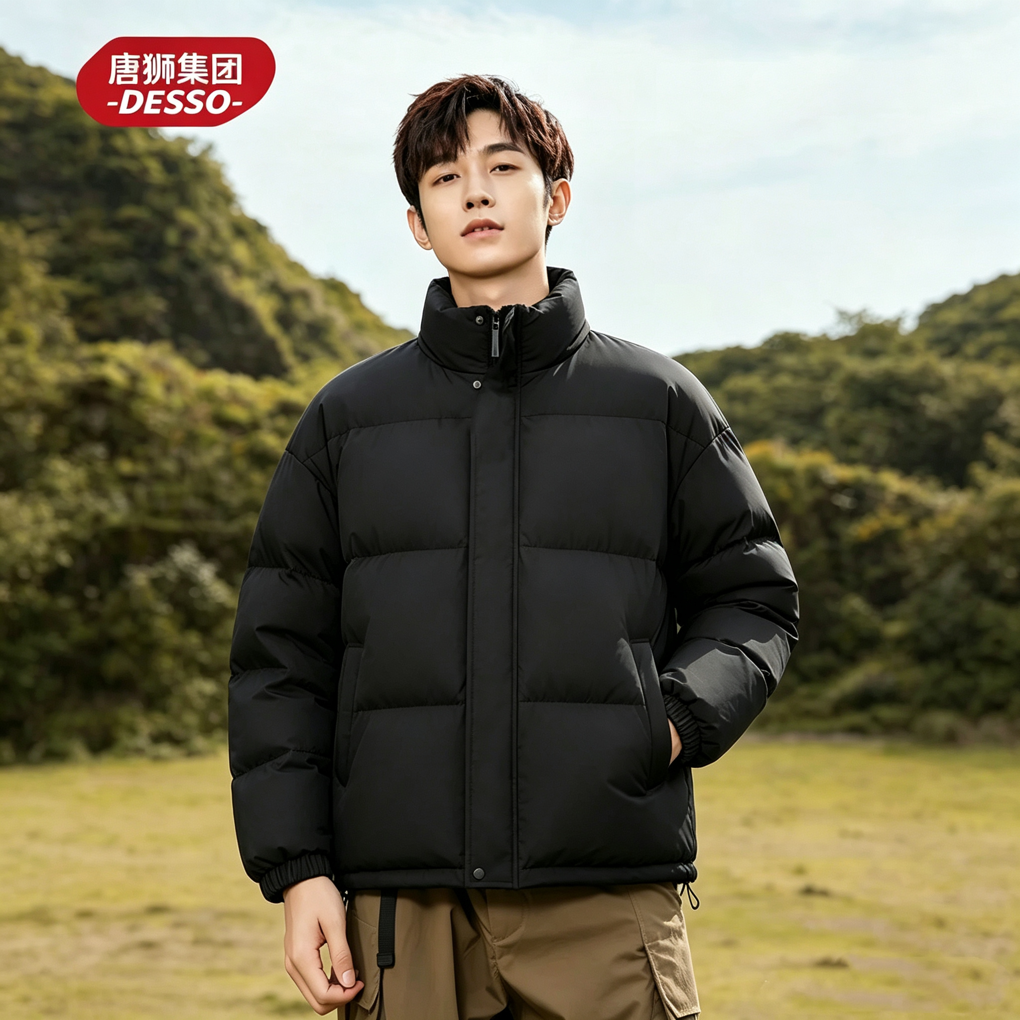 秋冬季唐狮集团DESSO棉服外套男女款情侣面包服防寒保暖棉袄1