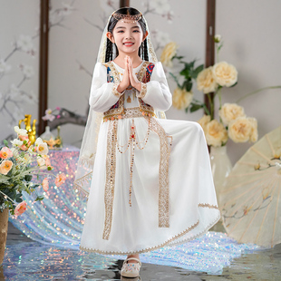 古国公主服饰女童西域风儿童服装云南旅拍摄影超仙公主裙头纱全套