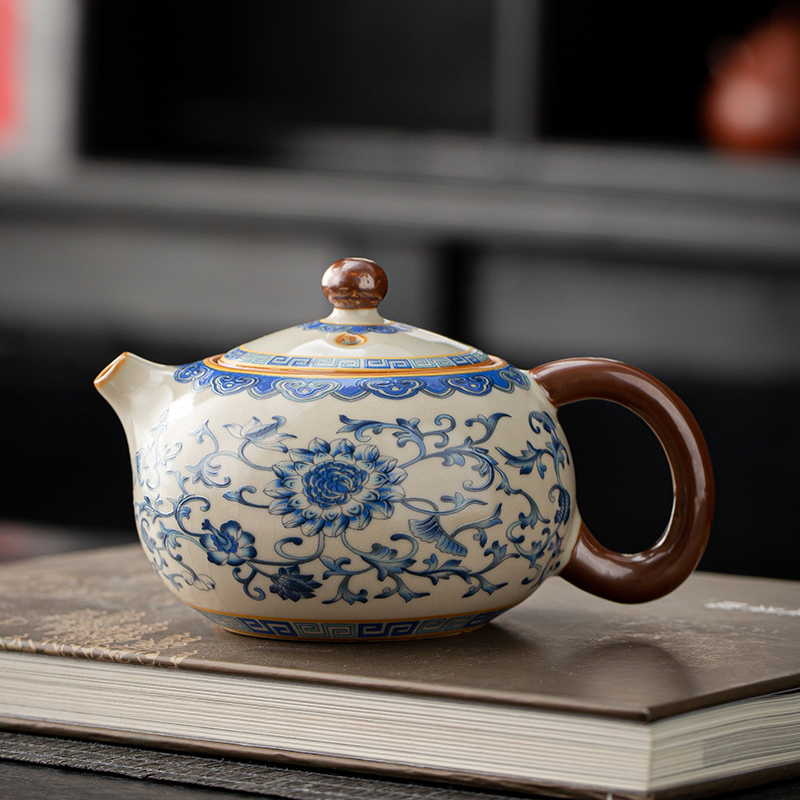 舟境高档汝窑西施壶单壶陶瓷泡茶壶2025新款家用小茶壶一人用喝茶