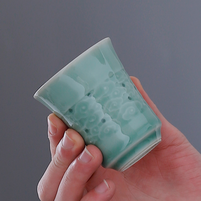 舟境青瓷陶瓷品茗杯个人专用