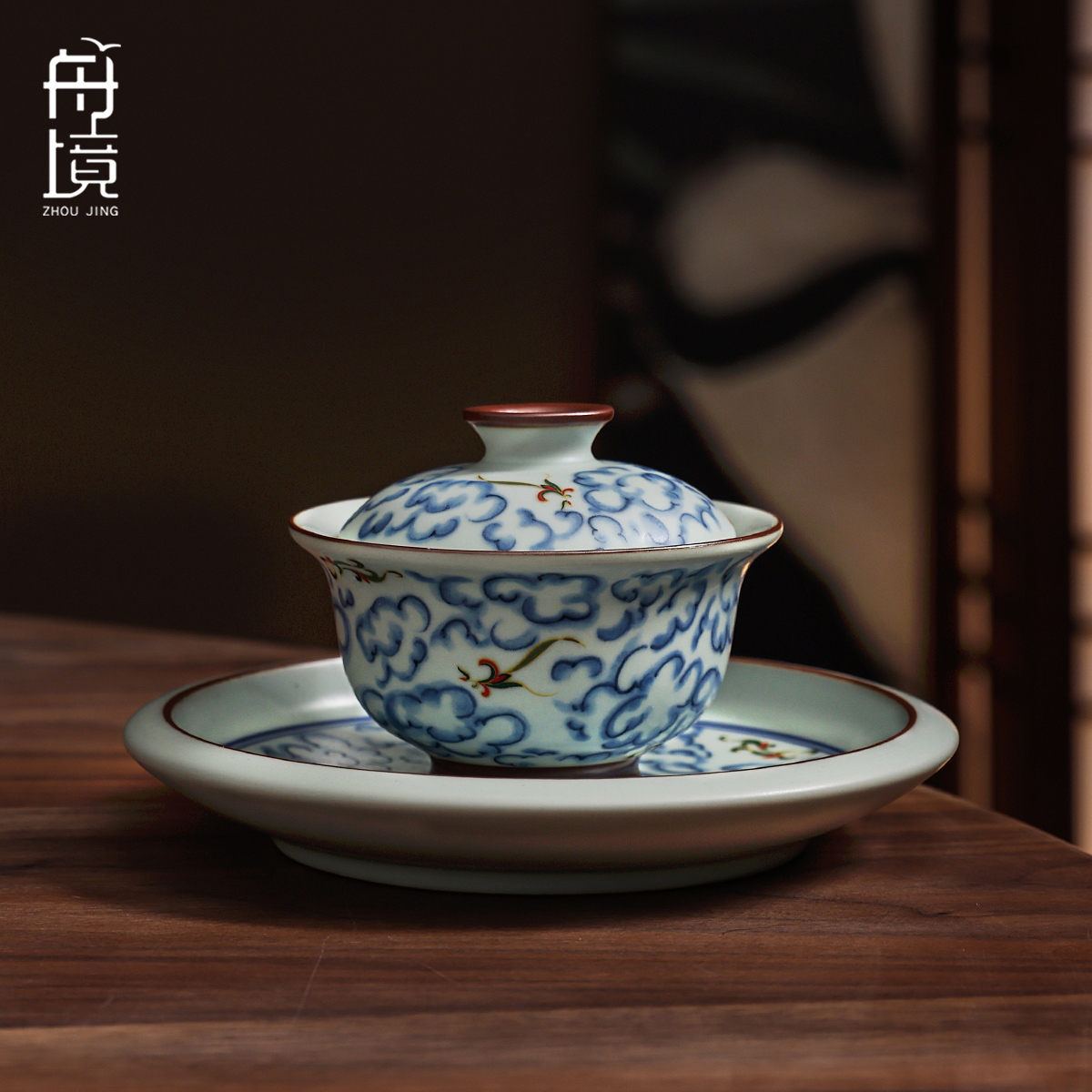 青花手繪云海錦鯉家用高檔