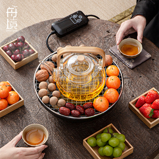 家用室内电陶炉套装 围炉煮茶器具茶壶2025新款 玻璃煮茶壶茶炉全套