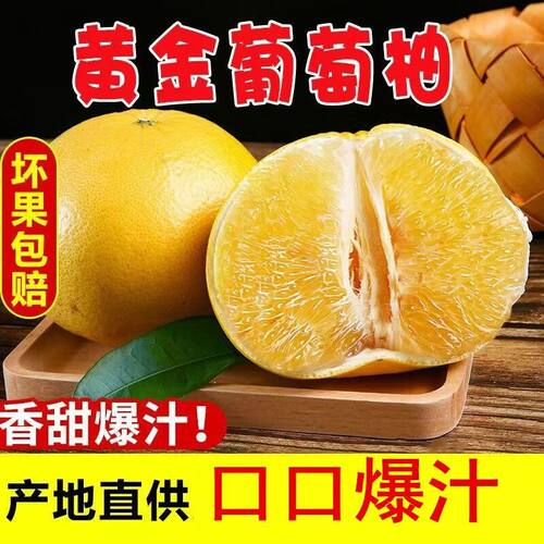 福建漳州黄金葡萄柚子新鲜水果应季鲜果黄肉蜜柚压榨汁果饮甜西柚