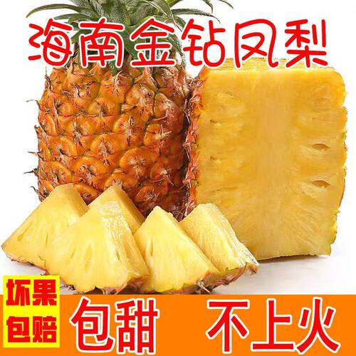 正宗海南特产金钻凤梨当季新鲜水果脆甜多汁香甜无眼凤梨大果