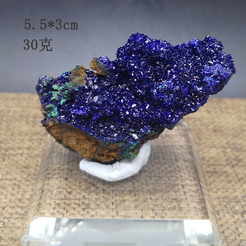 天然蓝铜矿孔雀石共生原石科普收藏奇石实物图多款标本