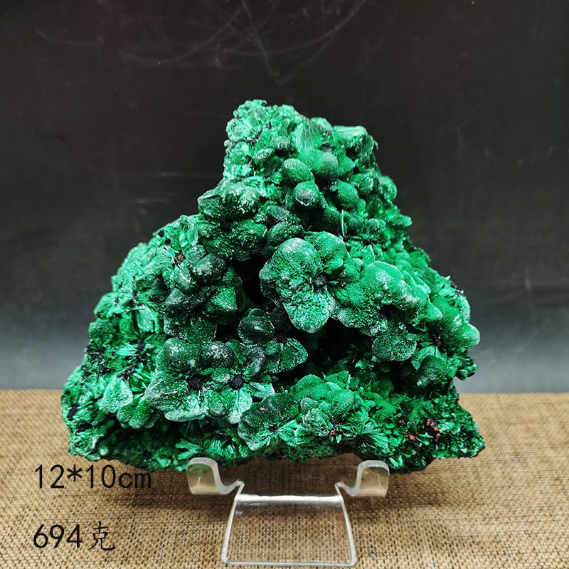 纯天然绿色针状孔雀石原石摆件矿物标本科普教学一物一图