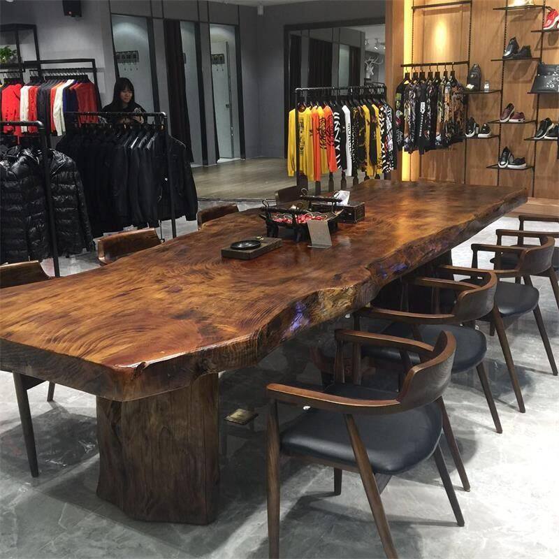 实木整块大板茶桌椅组合2026新款高端喝茶桌老板桌轻奢原木泡茶台