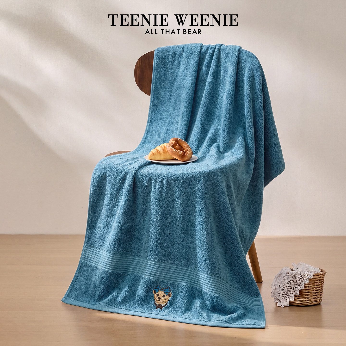 TeenieWeenie小熊纯棉浴巾高级家用吸水速干毛巾全棉成人洗澡裹巾