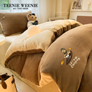 TeenieWeenie加厚双面牛奶绒被套单件2025新款 加绒被罩 珊瑚绒冬季