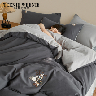 TeenieWeenie磨毛被套单件简约黑色耐脏纯棉单人被罩宿舍180x220m