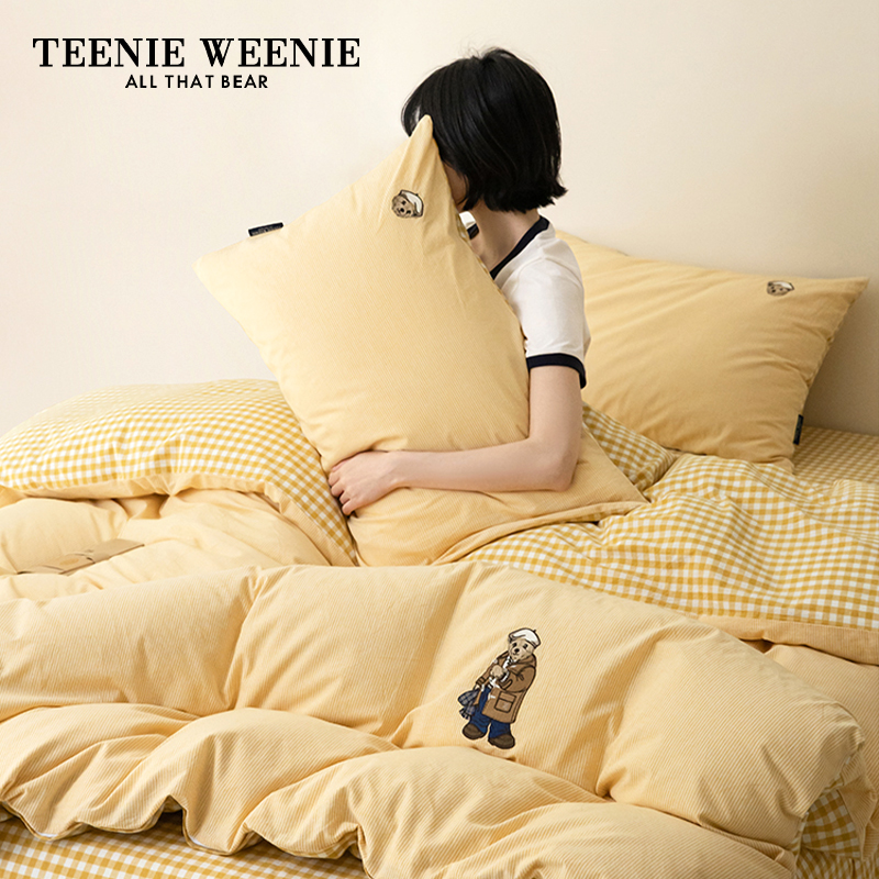 TeenieWeenie小熊全棉床单四件套纯棉床品三件套被套床上用品套件