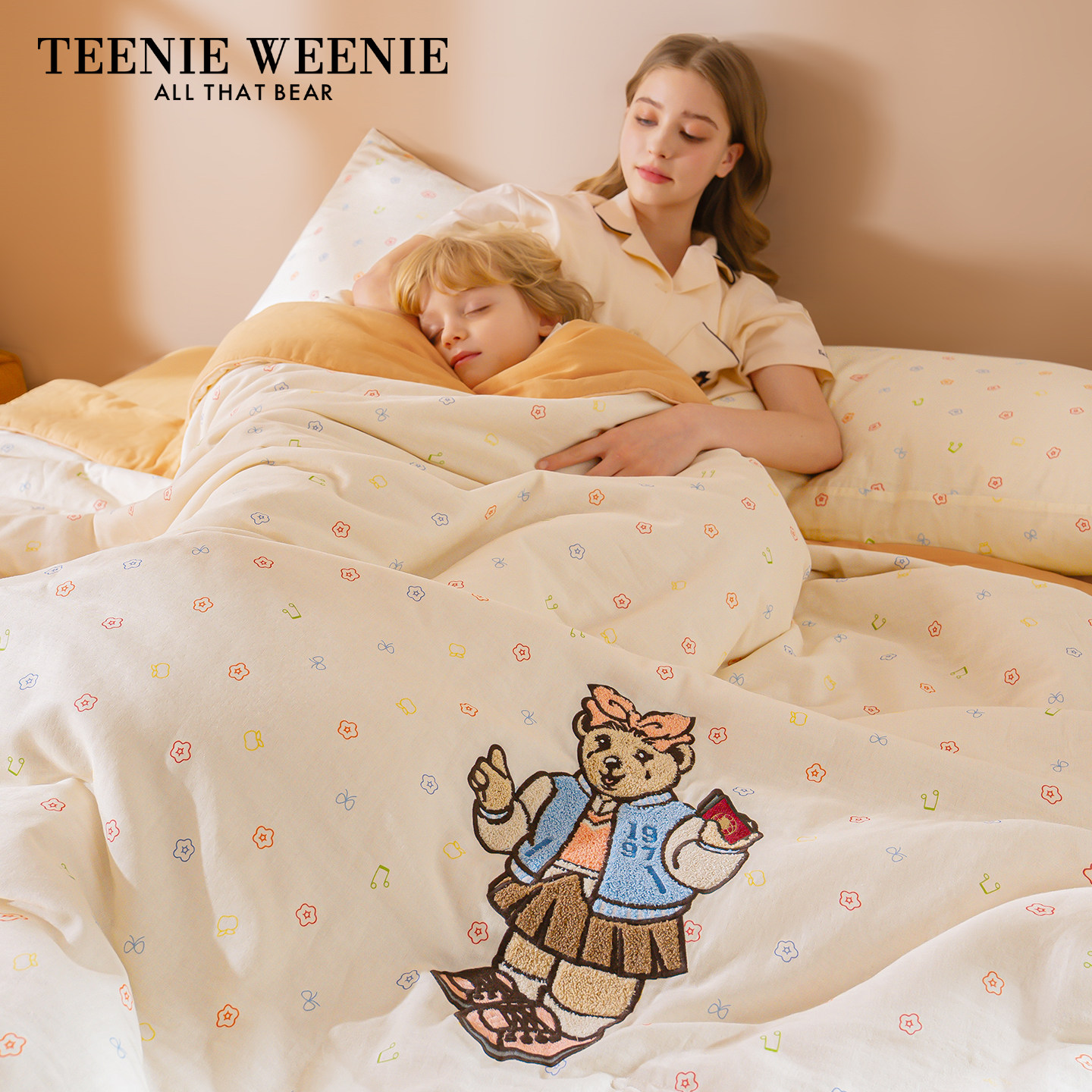 TeenieWeenie小熊A类抗菌全棉双层纱夏凉被子被芯儿童纯棉空调被