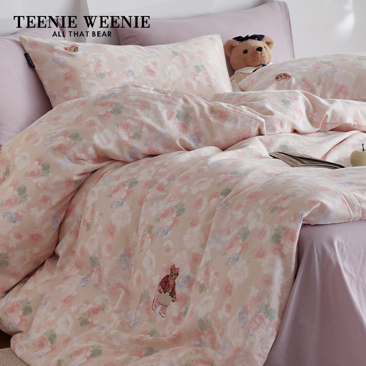 TeenieWeenie韩式碎花全棉纯棉双层纱被套单件柔软透气被罩四件套