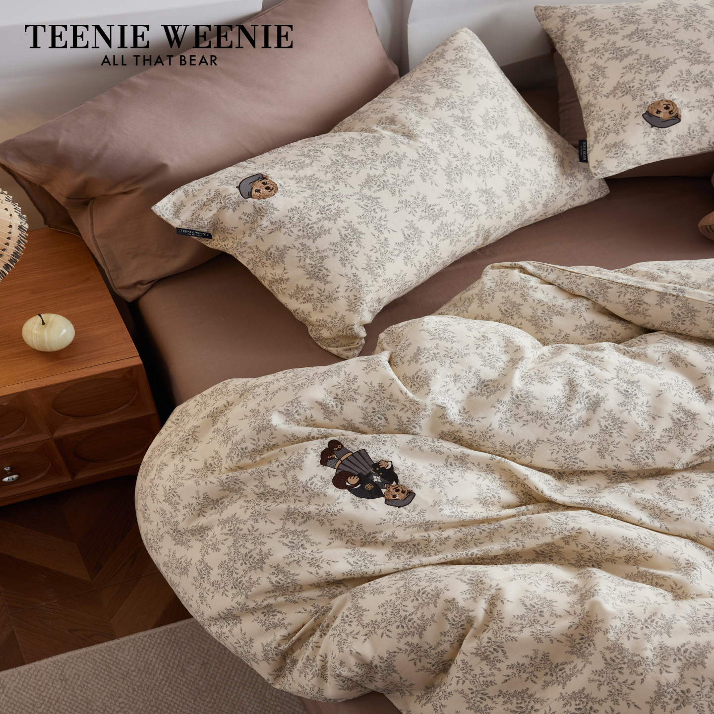 TeenieWeenie小熊纯棉双层纱布四件套全棉被套床单学生宿舍三件套