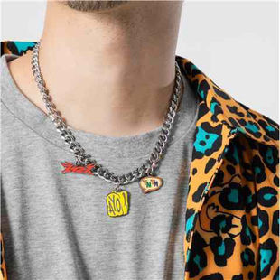 法老2727WORLD 同款项链粉丝周边logo吊坠男女情侣通用款琅坠古链