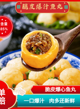 美园爆汁脆皮新鲜猪肉鱼丸