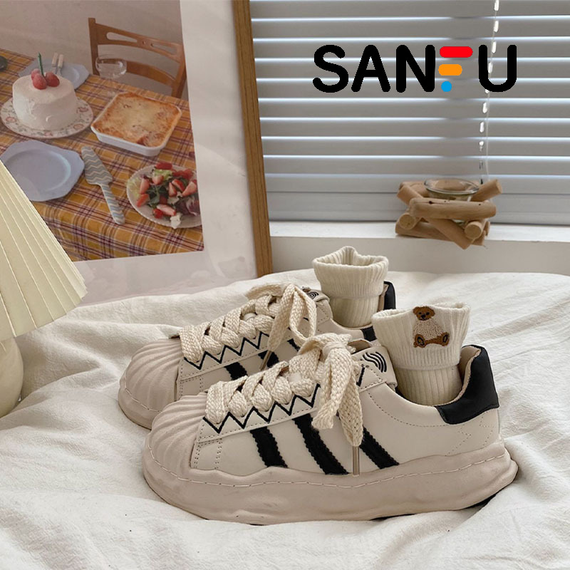 溶解鞋百搭贝壳头老爹鞋