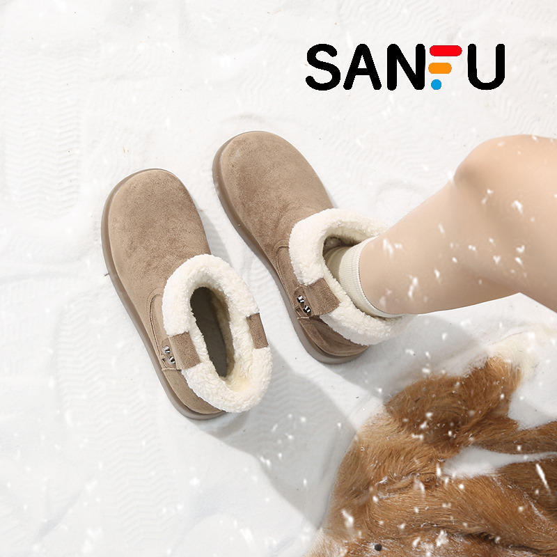 厚底雪地靴加绒保暖棉鞋