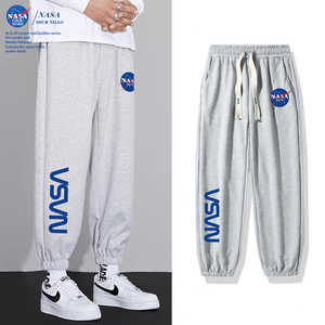 NASA联名裤子男秋冬款2023年新款休闲运动街头潮牌宽松高街卫裤女