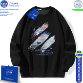 NASA联名日出印象圆领卫衣男秋冬款 潮流设计长袖 上衣潮牌外套ins