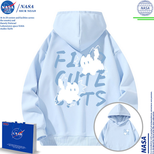 NASA闪电猫咪连帽卫衣男女春秋款
