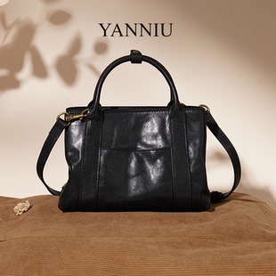 岩牛大容量植鞣皮托特女包手提包2025新款 高级感百搭休闲单肩斜挎