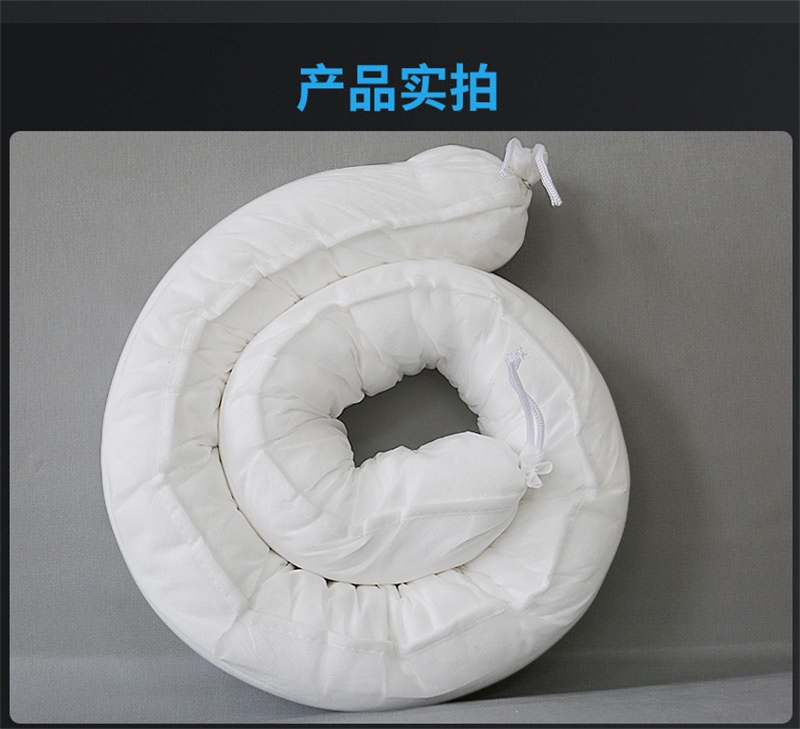 工业白色吸油索环保应急围油栏吸油绳海面水上吸油拖栏棉条拦油索