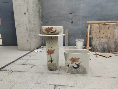 阳台户外拖把池一体加高墩布池家用卫生间庭院长方形陶瓷水槽地盆