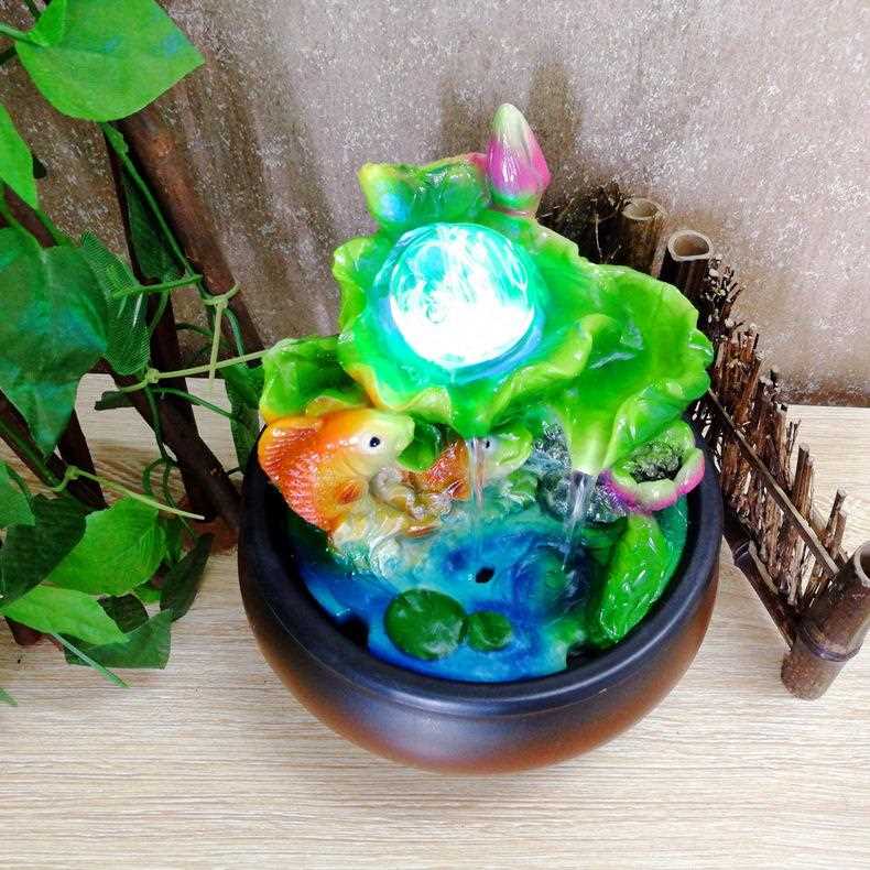 新款直销直销 桌面办公室流水小摆件鱼中式树脂工艺礼品产地货源