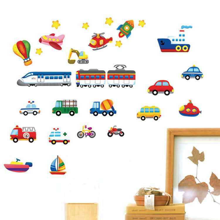新款直销新款创意墙贴客厅卧室儿童房创意装饰贴纸卡通汽车贴纸TC,家居饰品,文化墙贴,淘宝优惠券,粉丝福利购,淘宝优惠卷