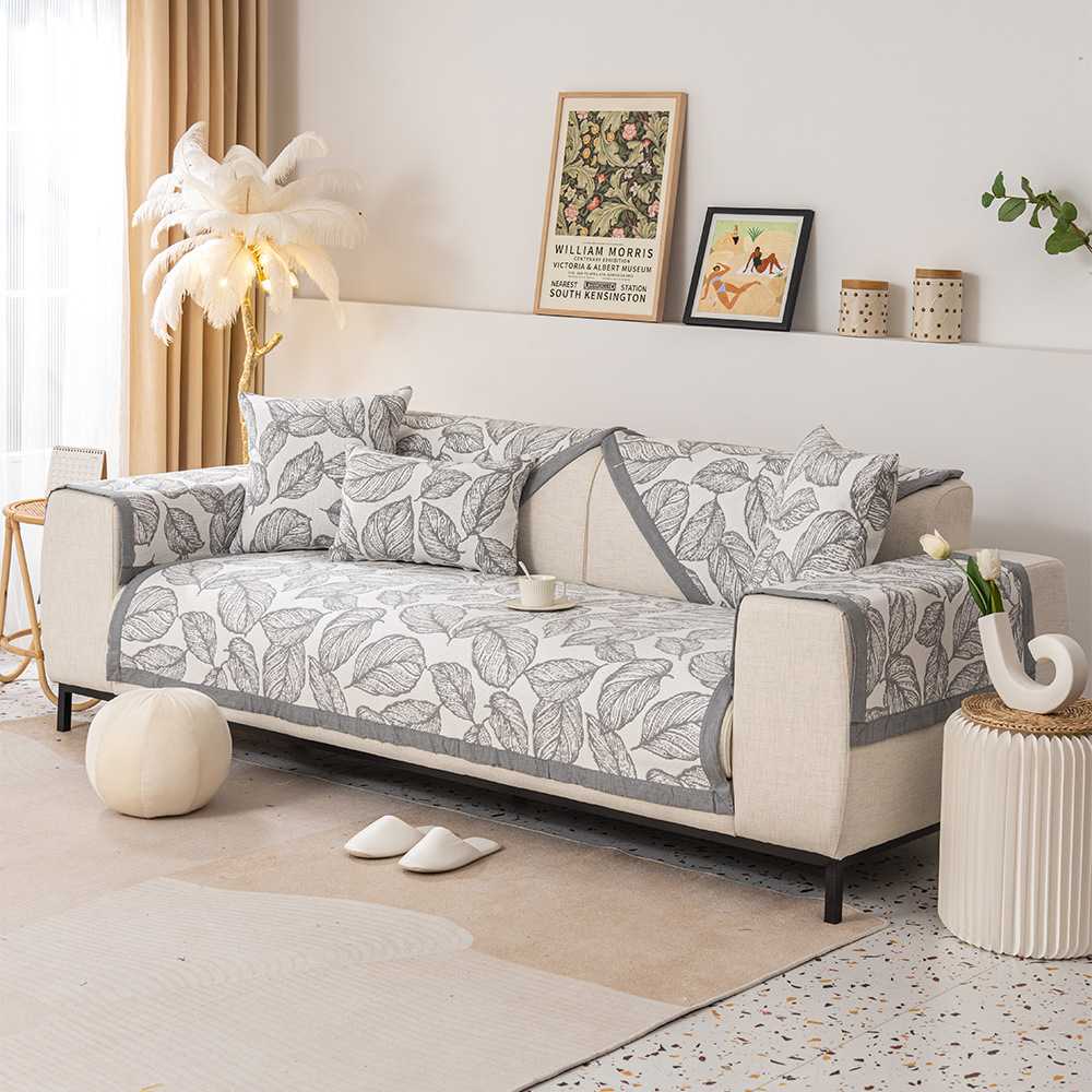 新款直销四季通用双面沙发垫棉布艺坐垫棉线简约现代防滑冬季沙发