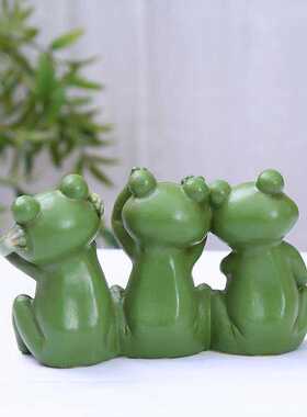 新款直销树脂工艺品仿真青蛙挂缸盆花园挂件装饰园林花园挂饰摆件