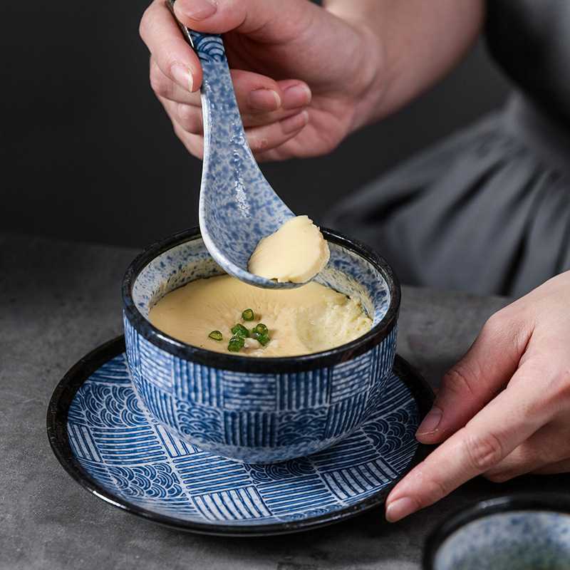 新款直销日式陶瓷餐具带盖炖盅汤碗盖碗隔水炖甜品蒸蛋创意家用复