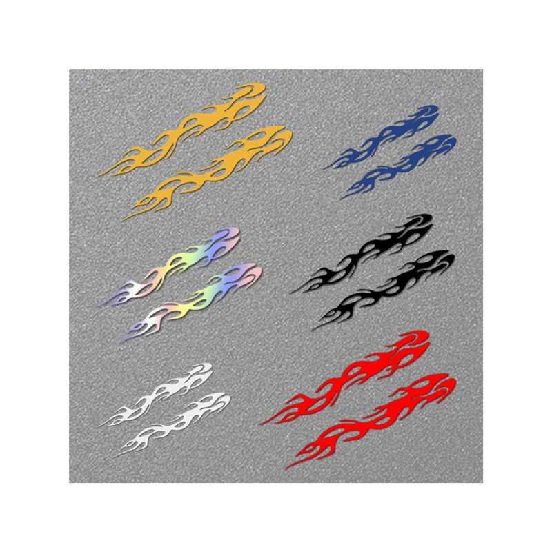 新款直销反光镭射火焰条车贴摩托车贴纸地平线街车电动汽车侧面车
