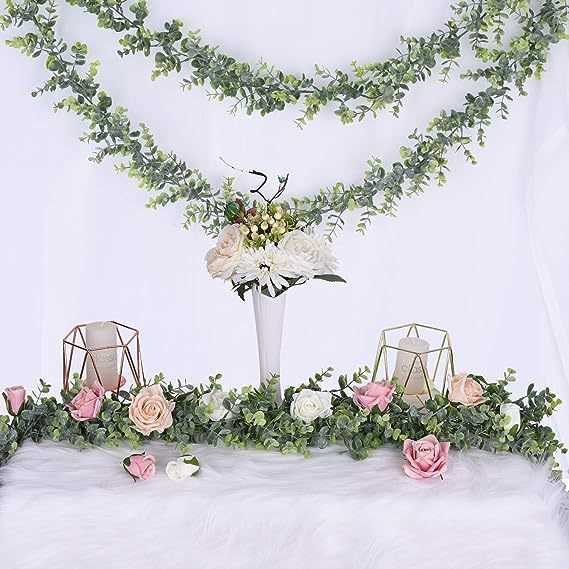 新款直销仿真尤加利藤条喷白藤条藤蔓花藤桉树叶缠绕派对婚礼背景