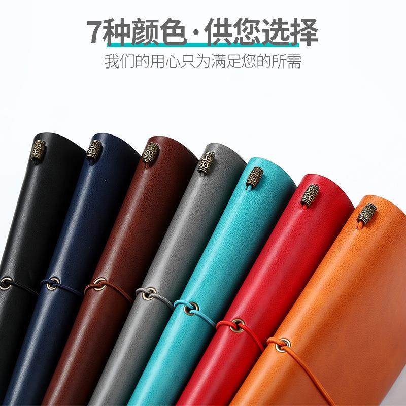 新款直销现货复古pu旅行记事本 学生日程A6手账本 牛皮纸绑带笔记