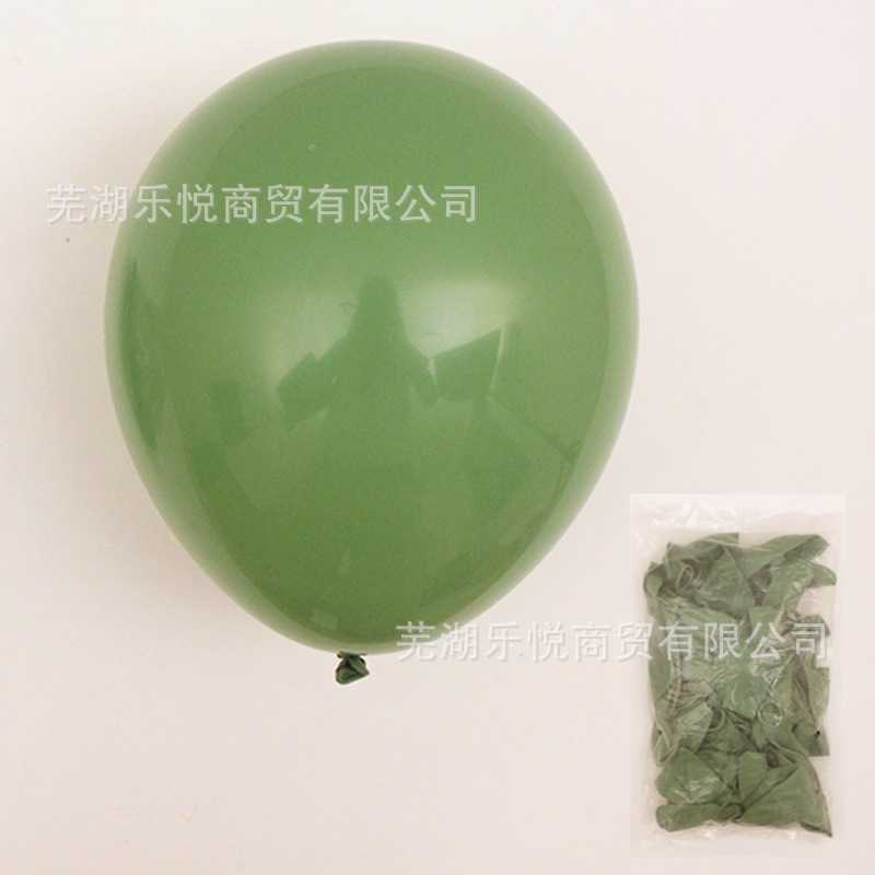 新款直销凯悦18寸乳胶圆气球 亚光豆绿大气球氦气飘空派对布置 单