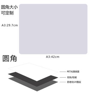 直销A4软白板冰箱贴可移动圆角磁力小白板家用办公留言记事磁 新款