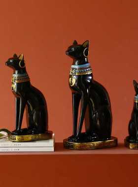 新款直销创意异域风情埃及猫摆件树脂工艺品 实用装饰书挡烛台软