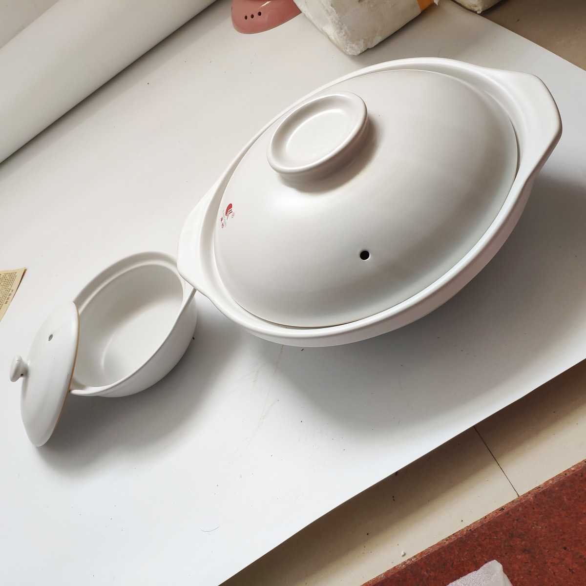 新款直销A6L陶瓷浅口小砂锅煲仔饭酒店商家黄焖鸡白色沙高温明档