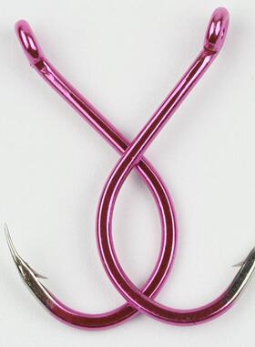 新款直销管付千又钩三角牙电光紫涂层 有倒刺鱼钩紫色钓鱼钩海钓