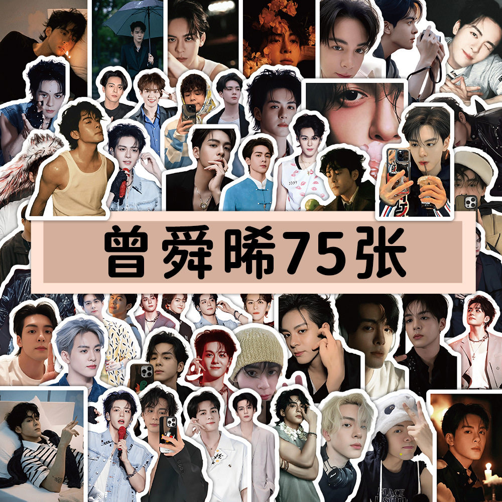 75贴娱乐圈港圈少爷曾舜晞帅照涂鸦贴纸DIY创意明星周边装饰贴画